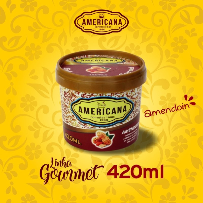 Pote de Sorvete 420ml | Amendoim | Sorveteria Americana