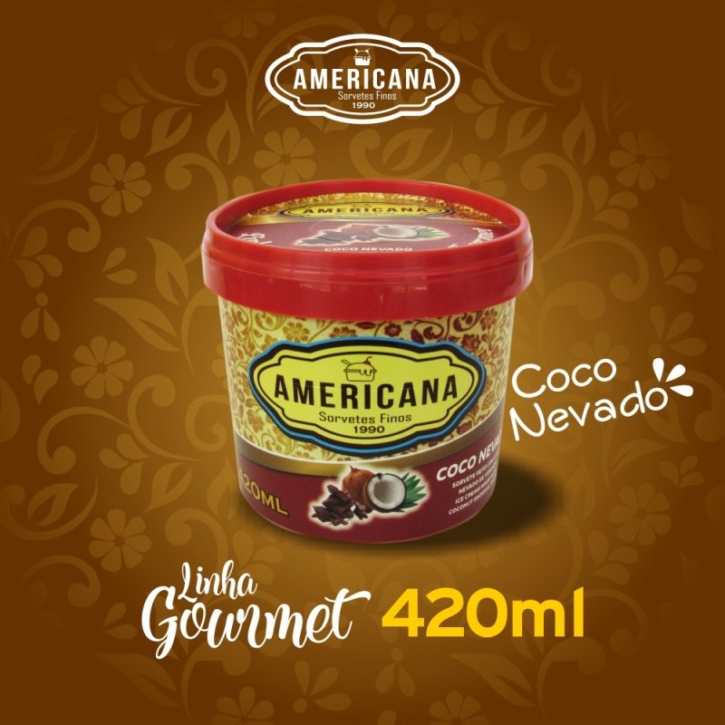 Pote de Sorvete 420ml | Coco Nevado | Sorveteria Americana