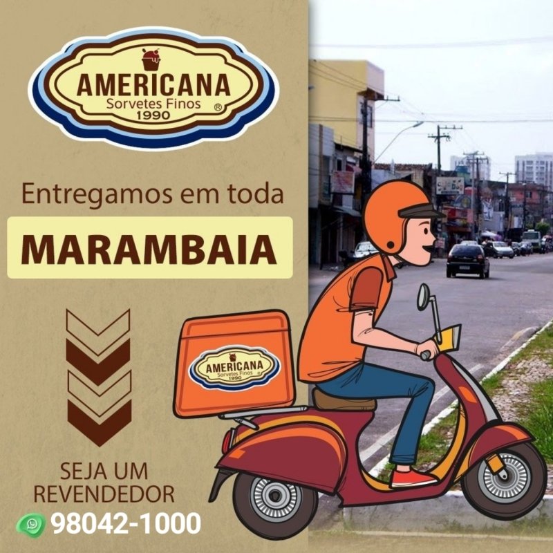 Entregamos em toda Marambia | Sorvete | Sorveteria Americana