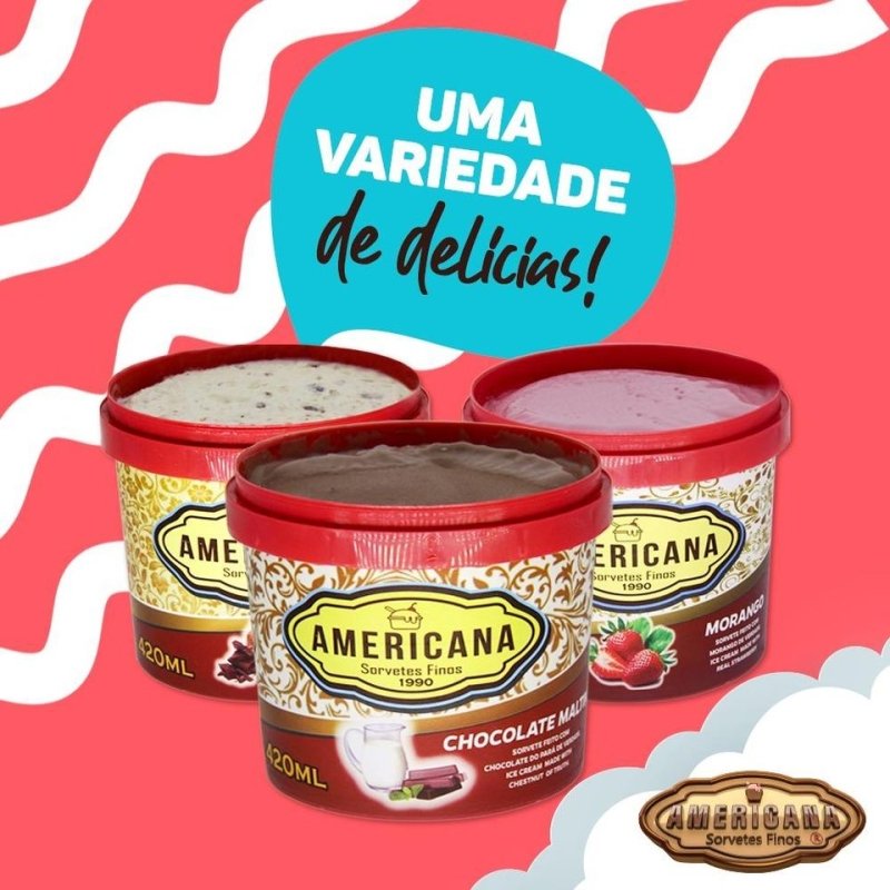 Uma variedade de Delicias ! Sorvete | Sorveteria Americana